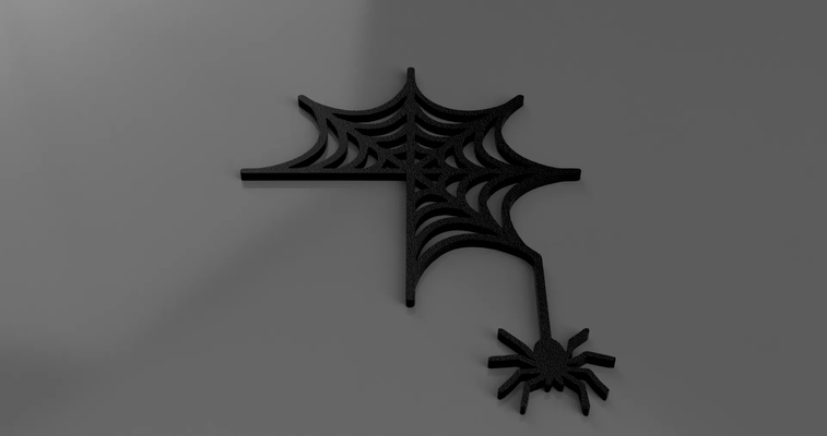 halloween araignée porte coin décor by dimensions 2023 accueil maison art 3d print model - Mito3D