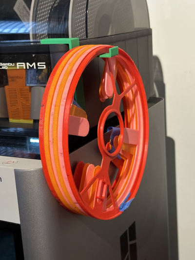 ring support cardboard spools ams by du4 3d spool pla abs hanger 3d print model - Mito3D