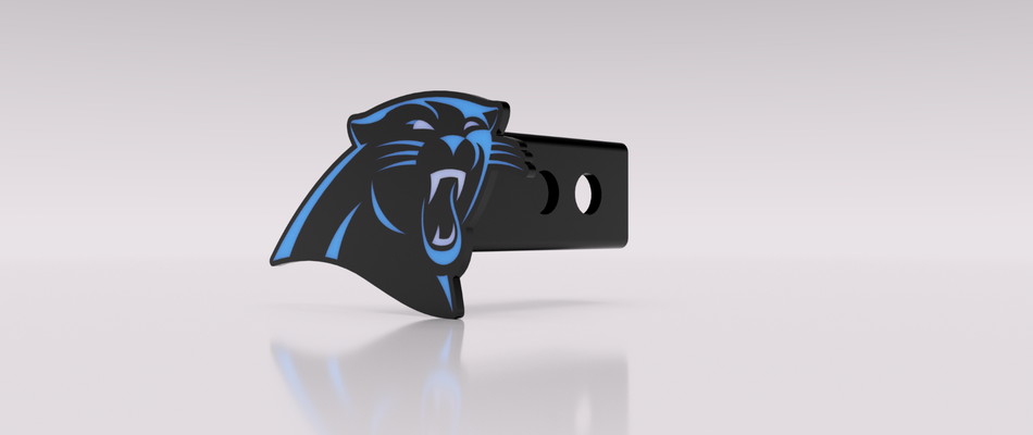 carolina panthers hitch cover by three dimensions truck suv accessory 3d print model - Mito3D