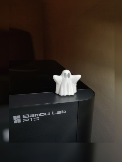 halloween ghost ornament case plug bambulab p1s p1p cover remixed by xsynaticc 2023 dust spooky spoopy scary festive adapter easy 3d print model - Mito3D
