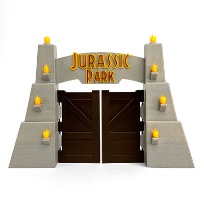 jurassic park gates by protopasta gate jurassicpark 3d print model - Mito3D