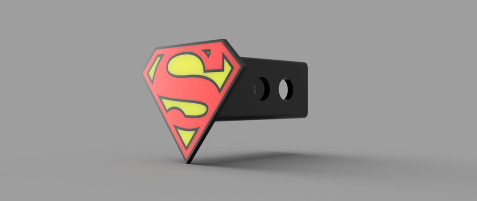 superman hitch cover by three dimensions superhe super man hitchcover truck car suv 3d print model - Mito3D