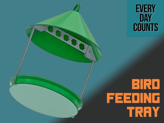simple bird feeder feed tray by day counts seed 3d print model - Mito3D