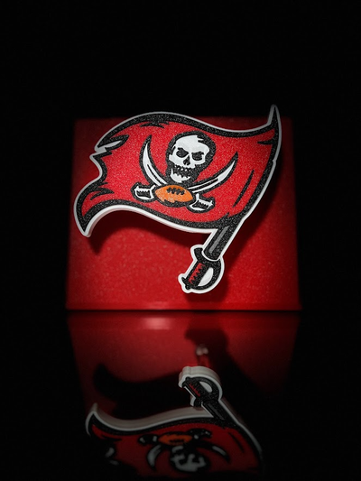 nfl tampa bay buccaneers floating logo sign by hangardesigns rays lightning multi color 3d print model - Mito3D