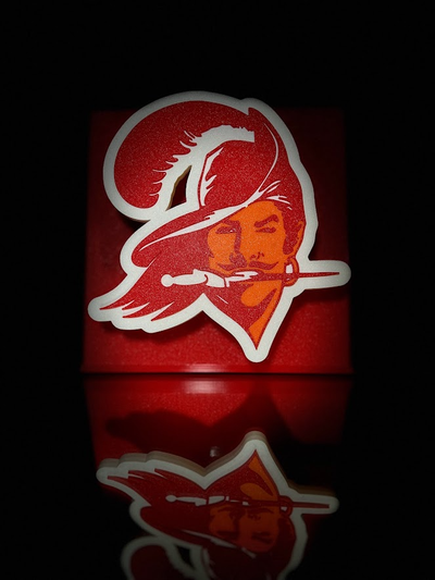 nfl tampa bay buccaneers classic floating logo sign by hangardesigns rays bucs bucco bruse bruce creamsicle multi color 3d print model - Mito3D