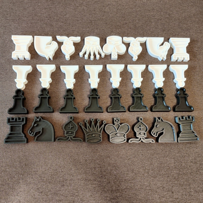 wall chess set remixed by madplastic3d chessset magnetic 3d print model - Mito3D