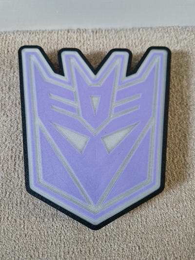 transformers decepticon faction crest light box by emby designs glow in dark 3d print model - Mito3D