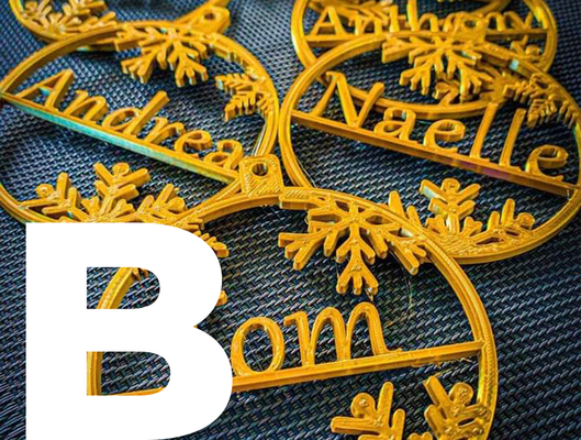 letter b - christmas ornament mega pack by zahir3d decor noel fete prenom sapin decoration 3d print model - Mito3D
