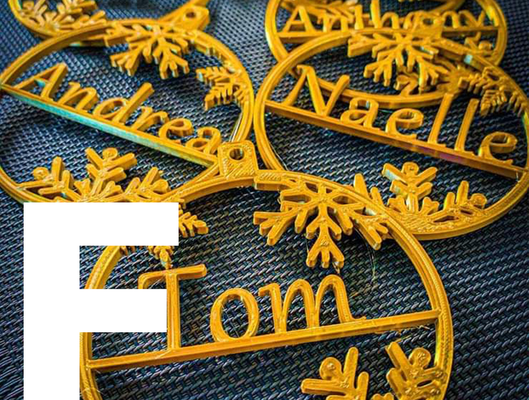 letter f - christmas ornament mega pack by zahir3d noel fete decor sapin decoration prenom 3d print model - Mito3D