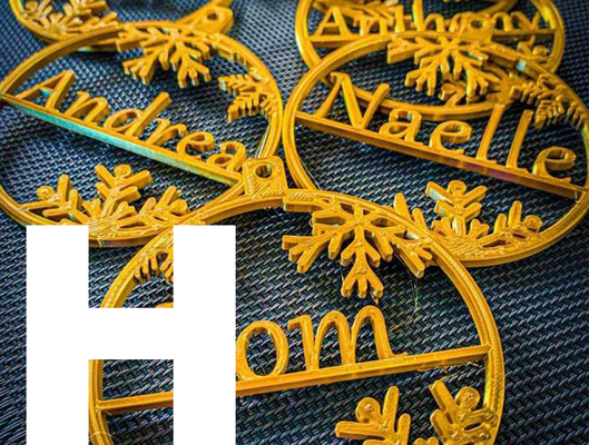 letter h - christmas ornament mega pack by zahir3d noel fete prenom decoration sapin 3d print model - Mito3D