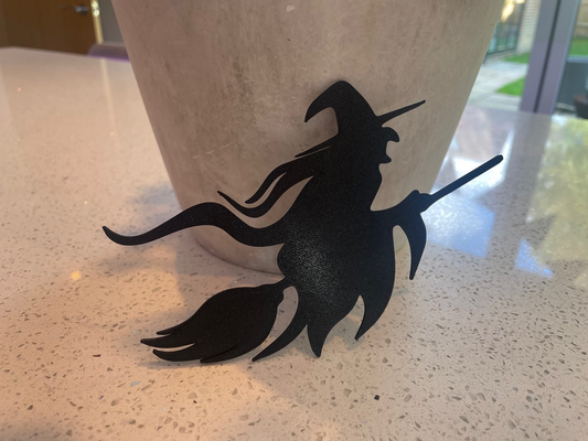 witch silhouette decoration by stag 3d halloween halloween2023 window decor scary spooky witches windowdecor 3d print model - Mito3D