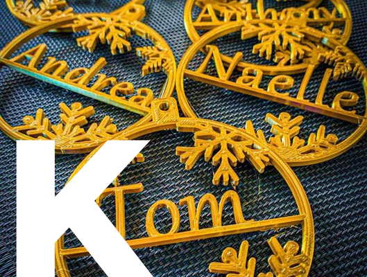 letter k - christmas ornament mega pack by zahir3d noel fete prenom decoration sapin 3d print model - Mito3D