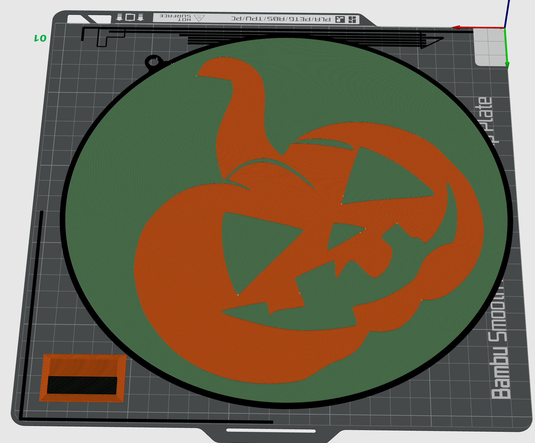 halloween zucca finestra immagine stampato verde bagliore filamento by doc tuc arredamento in buio 3D print model - Mito3D