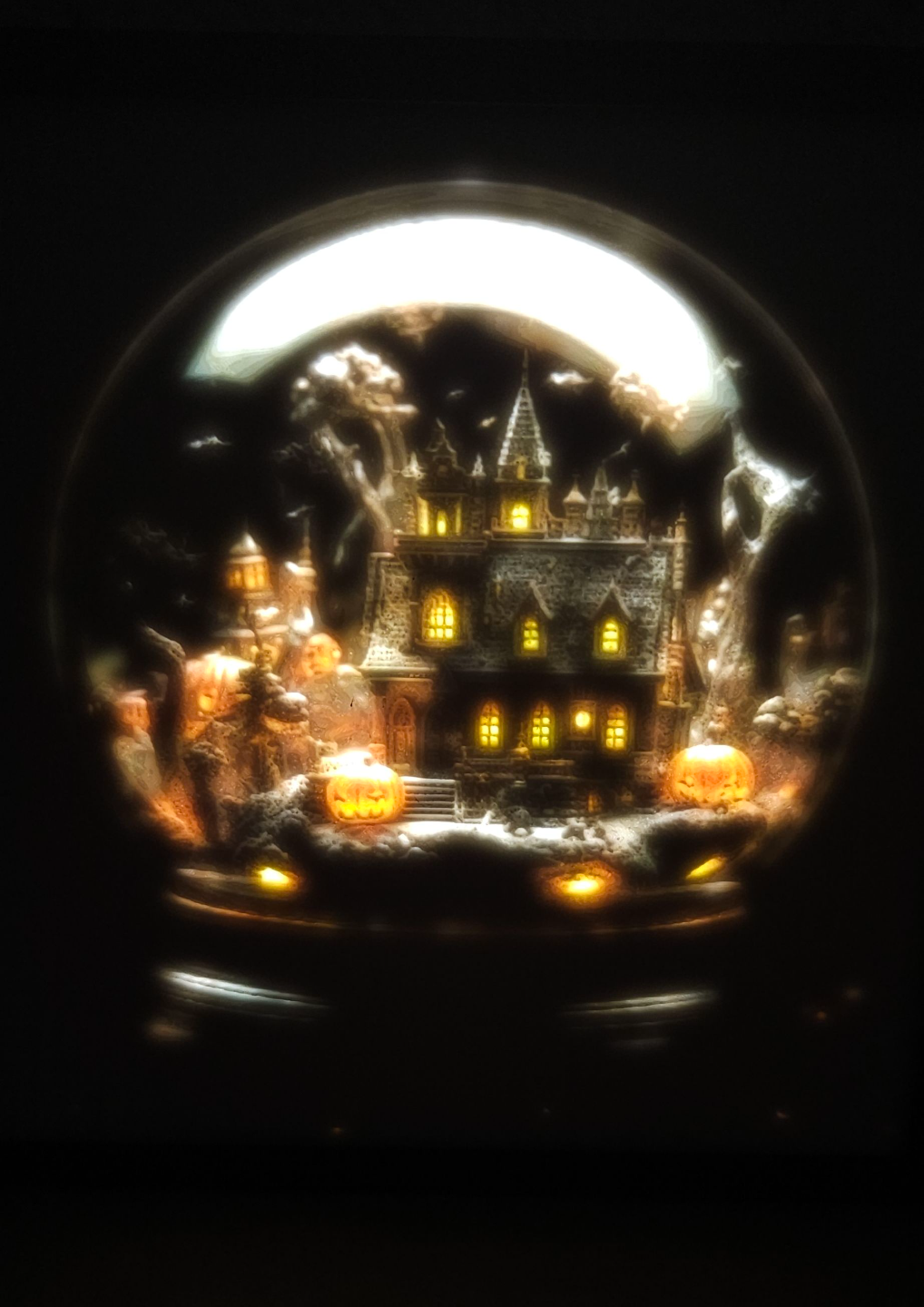 lithophane halloween snow globe by gaugo87 lithopane 3D print model - Mito3D