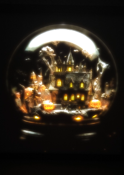 lithophane halloween neige globe by gaugo87 3d print model - Mito3D
