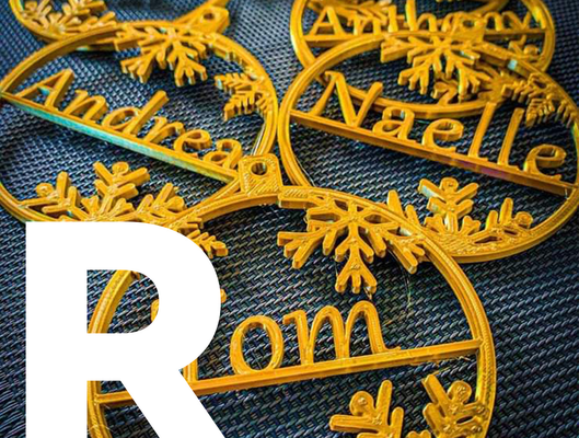 letter r - christmas ornament mega pack by zahir3d noel fete prenom sapin decoration decor 3d print model - Mito3D