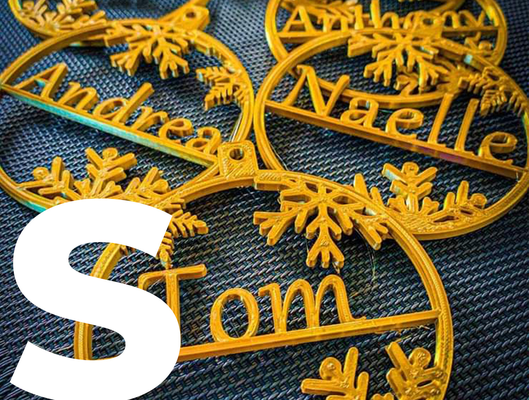 letter s - christmas ornament mega pack by zahir3d noel fete decor decoration prenom sapin 3d print model - Mito3D