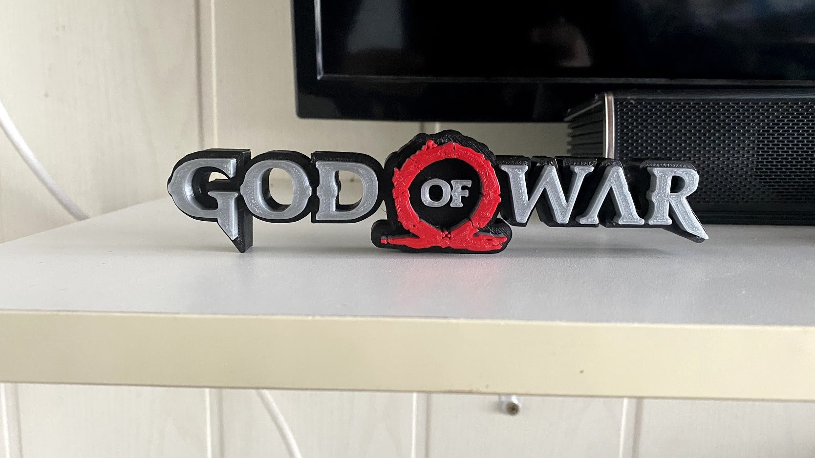 dieu of guerre logo by smart3d gabriel gomes playstation ps5 kratos 3D print model - Mito3D