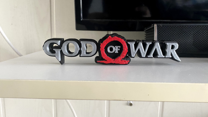god of war logo by smart3d gabriel gomes godofwar playstation ps5 kratos 3d print model - Mito3D