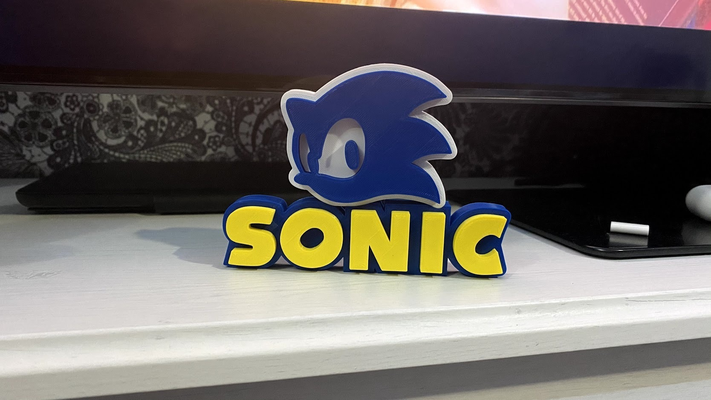 sonic logo by smart3d gabriel gomes gaming nintendo gamer gift sign 3d print model - Mito3D