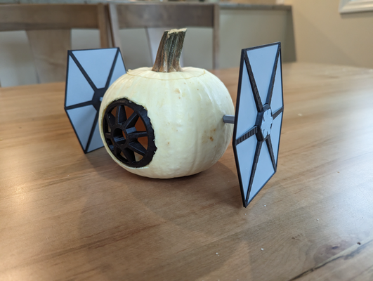 tie fighter pumpkin carving kit remixed by print4me halloween starwars 3d print model - Mito3D