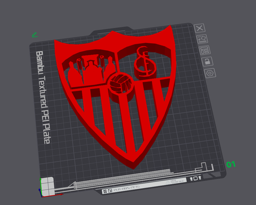 escudo séville fc 3d para decoraci paré by adsodom futbol 2d art 3d print model - Mito3D