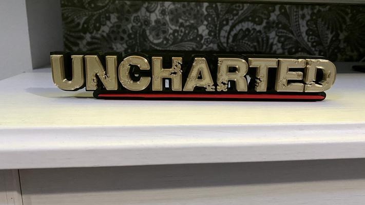 uncharted logo zeichen by smart3d gabriel gomes ps5 playstation gaming spieler natan erpel 3d print model - Mito3D