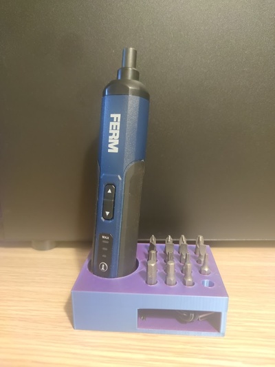 ferm cordless screwdriver holder action by zehicnermin screwdriverholder 3d print model - Mito3D