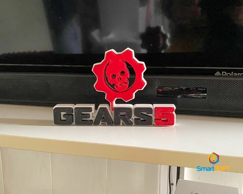 engrenagens 5 logotipo placa by smart3d gabriel gomes gears5 xbox jogos jogador 3d print model - Mito3D