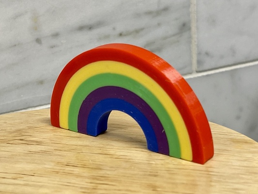 five color simple rainbow - mmu by real3dprints multicolor test multicolour multicolored mmu2s testprint testmodel testing mmu3 3d print model - Mito3D