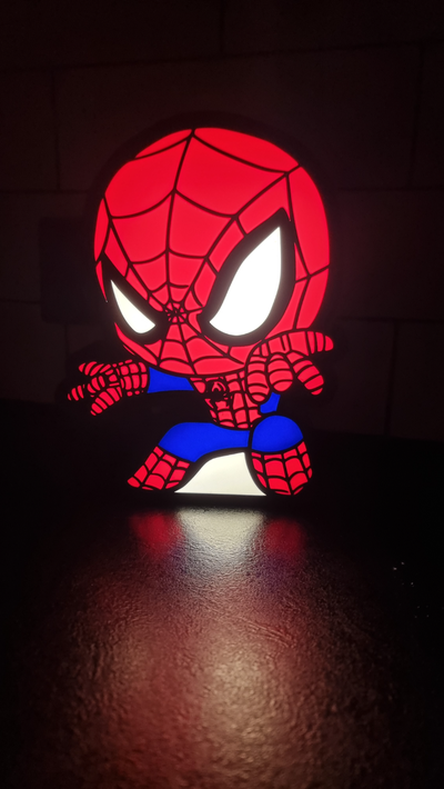 bébé homme araignée boite lumière by lasqa boîte 3d print model - Mito3D