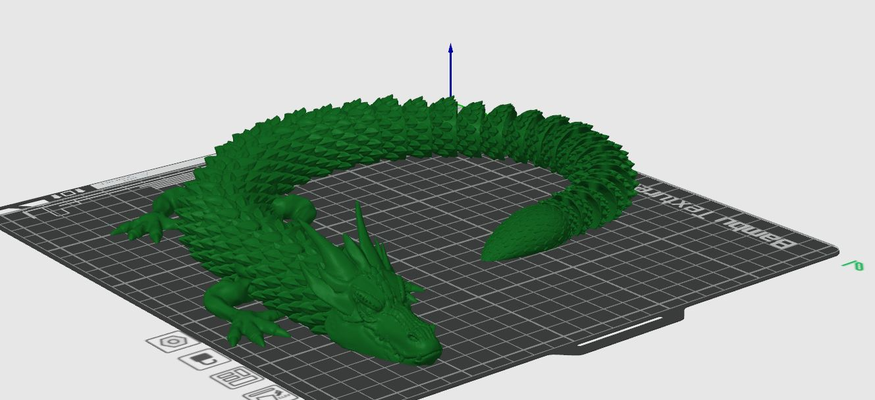 long tailed dragon by davidkelly021 flexi print in place fidget 3d print model - Mito3D