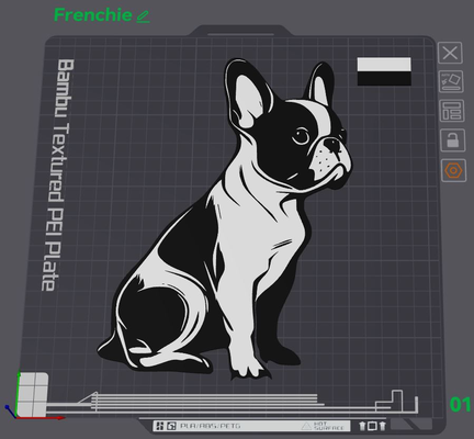 2d frenchie bouledogue by wizard7741 animaux domestiques 3d print model - Mito3D