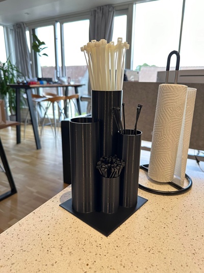 zip tie holder vase mode by thebear ziptie cabletieholder 3d print model - Mito3D