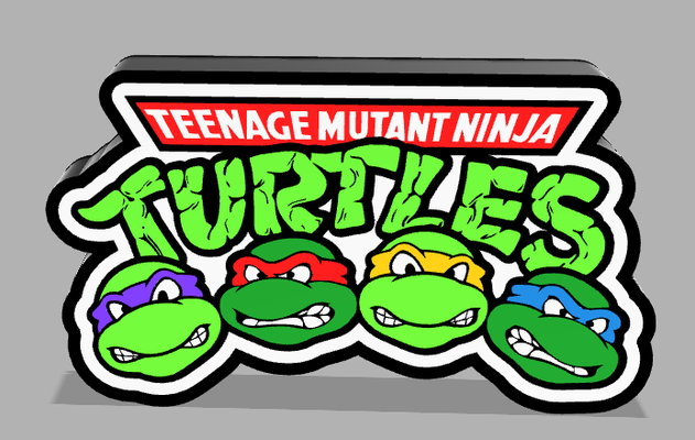 tmnt lightbox by geek3designs ninja turtle turtles 80s cartoons cartoon light box lamp led 3d print model - Mito3D
