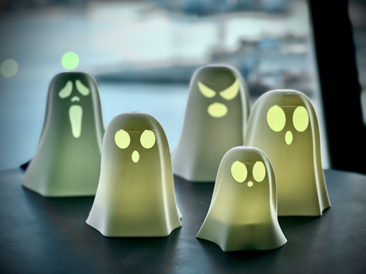 halloween fantasma tealight by barbiere spaventoso giardino casa arredamento guidato 3d print model - Mito3D