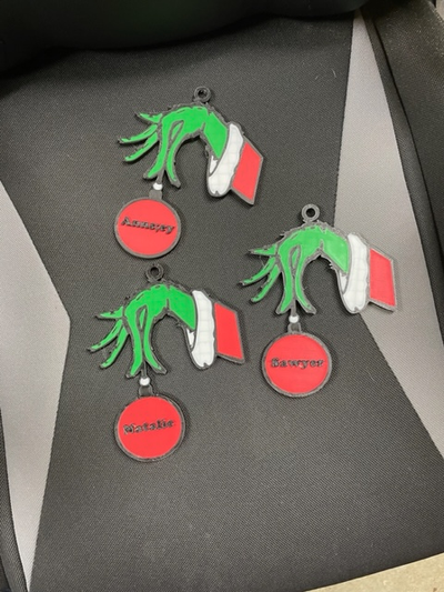 grinch ornament meia etiqueta by websters criações natal enfeite árvore feriado decoração férias 3d print model - Mito3D
