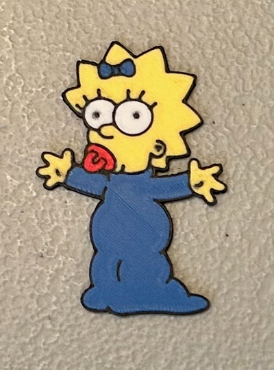 multicolor maggie simpsons imán by guau 3d print model - Mito3D