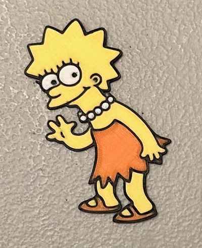 multicolor lisa simpson imán by guau 3d print model - Mito3D