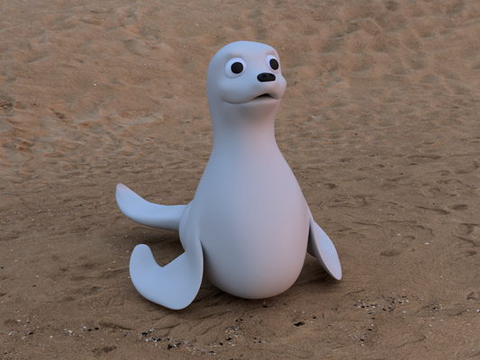 sally sassy seal by adam l animal cute sea beach seacreature 3d print model - Mito3D