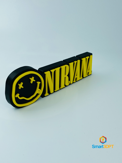 nirvana logotipo placa by smart3d gabriel gomes chaveiro música 3d print model - Mito3D