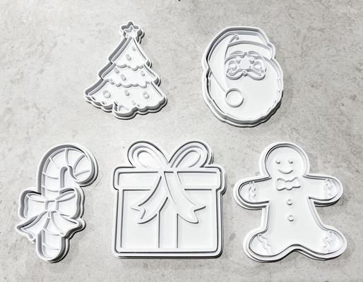 christmas cookie cutters by bean eating cookies cutter stamp christmascookiecutter 3d print model - Mito3D