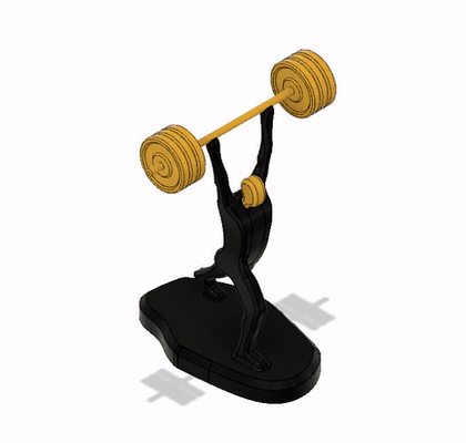 weight lifting athlete minimalist square by black jack decor decoration olympics sports weightliftting 3d print model - Mito3D