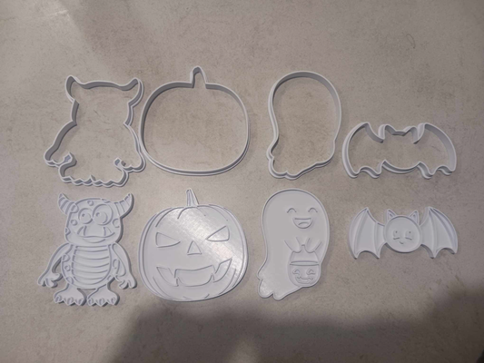 halloween cookie cutters stamps by bean eating cookies cutter cookiecad cookiecutter 3d print model - Mito3D