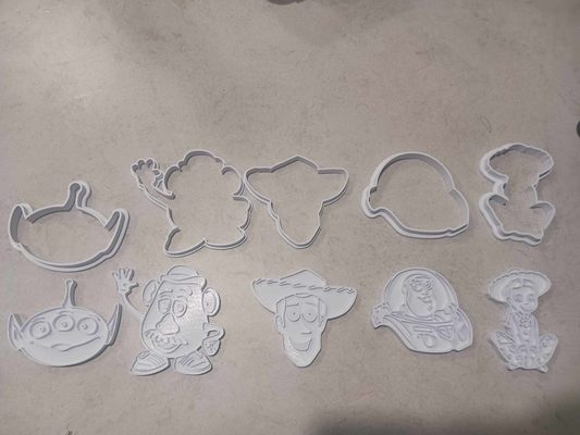 toy story cookie cutters stamps by bean eating cookies cutter stamp cookiecad woody buzz lightyear buzzlightyear 3d print model - Mito3D