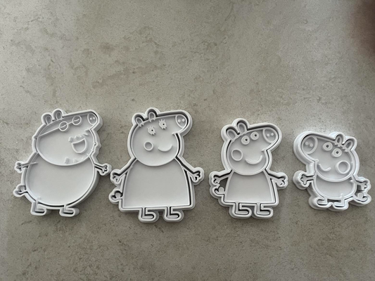 peppa pig cookie cutters stamps by bean eating cookies cutter cookiecutter cookiecad peppapig 3d print model - Mito3D