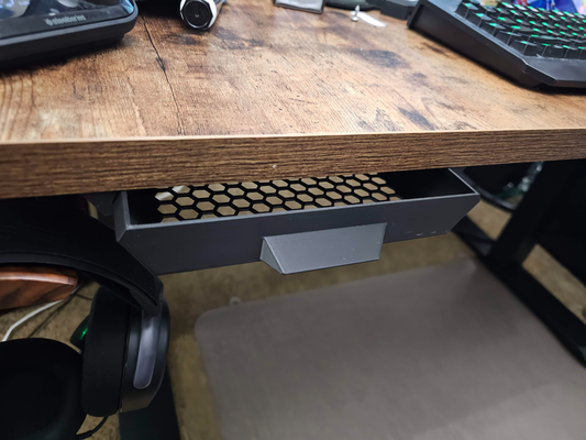 desk drawer - longer rounded stopper 8 screw countersink remixed by eier1188 slide underdesk deskdrawer underdeskdrawer 3d print model - Mito3D