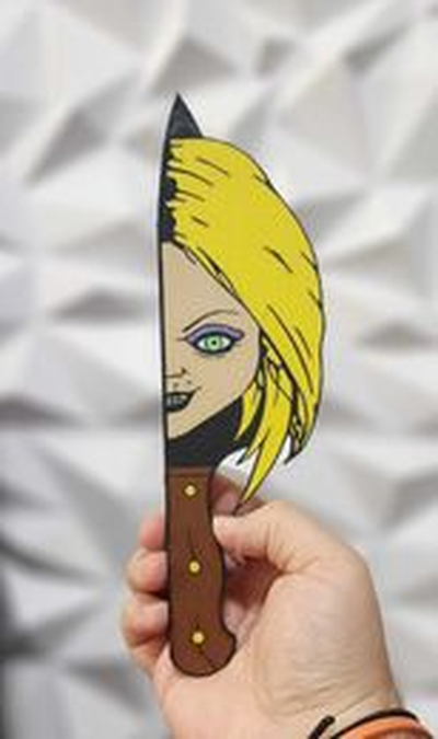 tiffany bride of chucky by williams industries halloween 2023 art knife trick or treat decor decoration decorations holidy deco 2d 3d horror 3d print model - Mito3D