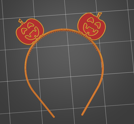 pumpkin headband - diadema calabaza by puntodecontrol 3d print model - Mito3D