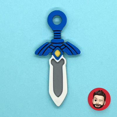 zelda master sword keychain by nicodeimos keychains mastersword video game videogame videogames link weapon nintendo key chain chains ring rings keyring keyrings ear ears earring earrings magnet magnets 3d print model - Mito3D